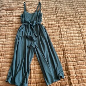 Torrid romper with pockets, sz0, 10/12, green, crop, tie